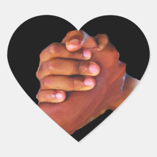Adesivo Coração Unidade e Amor, Mão em Mão_