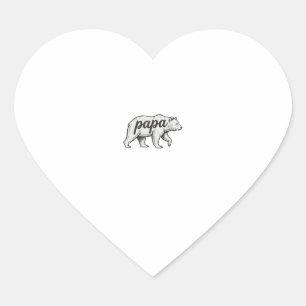 Adesivo Coração Urso Pai Desenho Vetorial de Gravura Vintage_1
