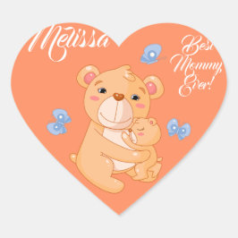 Adesivo Coração Ursos dias de as mães.