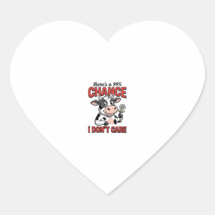 Adesivo Coração Vaca Engraçada Chance Eu Não Me Importo Vintage