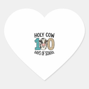 Adesivo Coração Vaca Sagrada 100 Dias de Escola Camisa de Vaca Vin