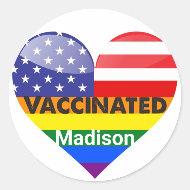 Adesivo Coração Vacinado (Frente)