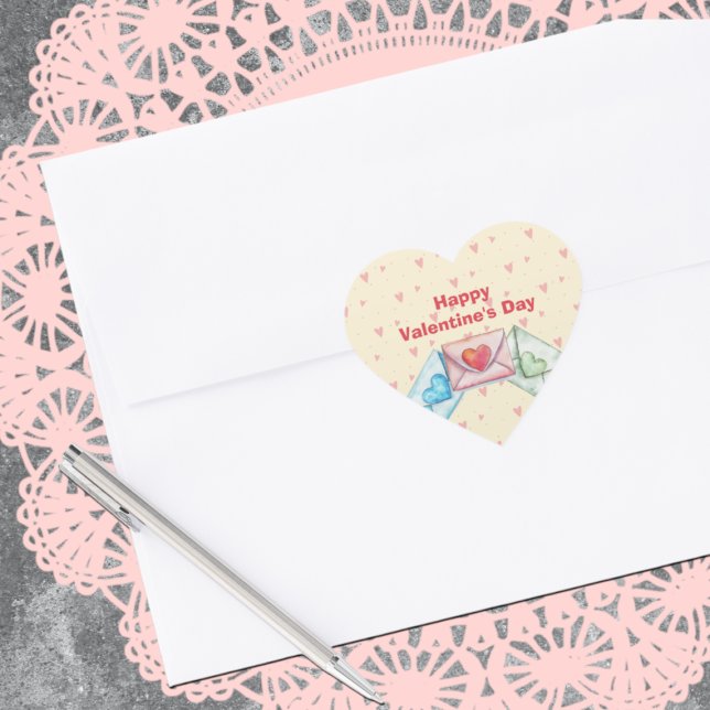 Adesivo Coração Valentine Envelope  (Criador carregado)