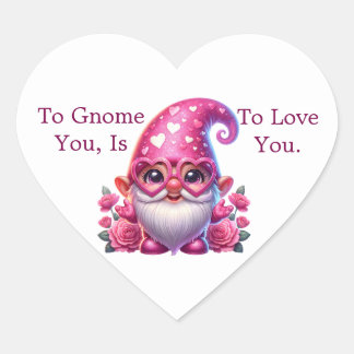 Adesivo Coração Valentine Gnome Heart Sticker