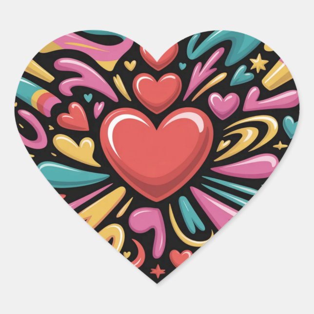 Adesivo Coração Valentine’s Day Stickers | Cute, Romantic  (Frente)