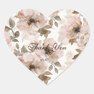 Adesivo Coração Vaqueira Marrom Rosa Floral do Sudoeste 