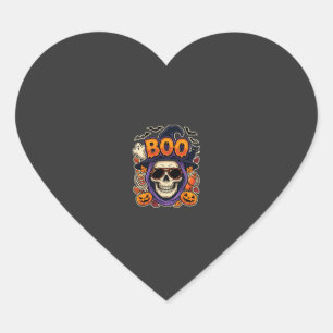 Adesivo Coração Vector de Óculos de Sol Crânio Boo do Halloween