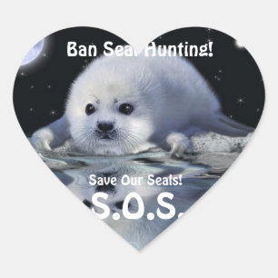 Adesivo Coração Vedante HARP SEAL Anti-Sal-Hunt Selvagem
