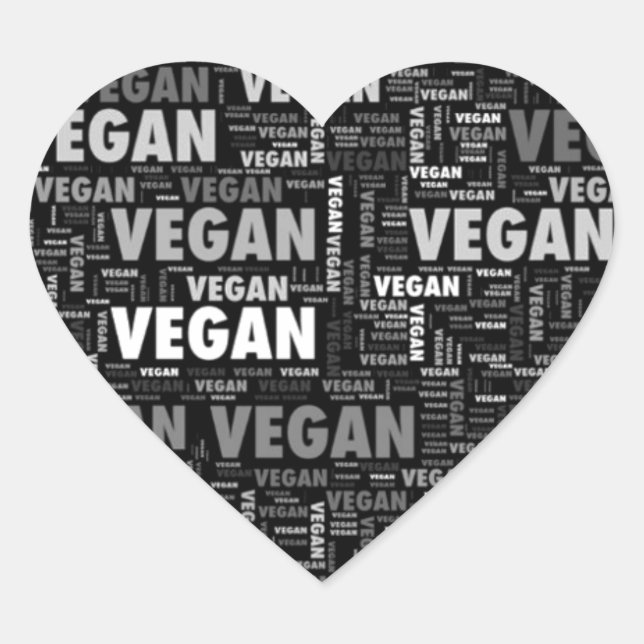 Adesivo Coração Vegan Love design (Frente)