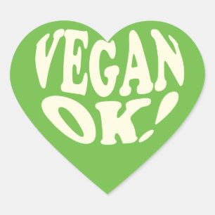 Adesivo Coração Vegan OK green Heart Sticker