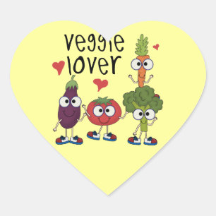 Adesivo Coração Veggie Lover