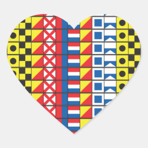 Adesivo Coração Veja Worthy_Signal Flags_I ama sail_Heart