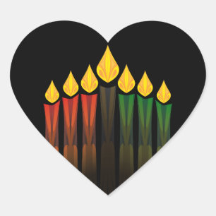 Adesivo Coração velas de kwanzaa