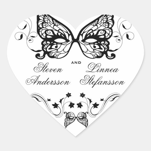 Adesivo Coração Venetia Carnivale Masque Ornamentado Vitoriano Flo (Frente)