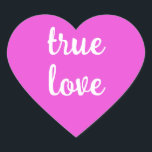 Adesivo Coração Verdadeiro Feiticeiro de Coração Rosa Brilhante<br><div class="desc">Etiquetas bonito para adicionar a convites,  cartas,  favores de casamento e muito mais! Projetado no belo estado de Washington,  EUA,  por um artista independente.</div>