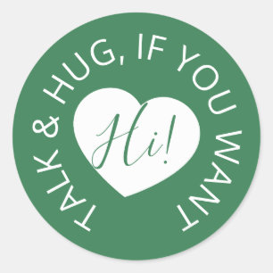 Adesivo Coração verde de acolhimento de convidados dista