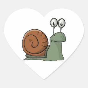 Adesivo Coração Verde e caracol dos desenhos animados de Brown