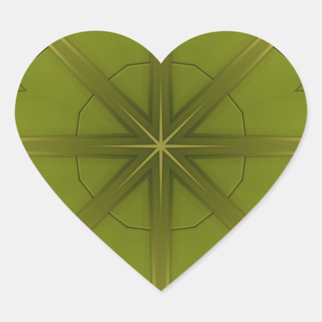 Adesivo Coração Verde e Dourado (Frente)