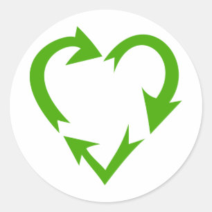 Adesivo Coração Verde Reciclar
