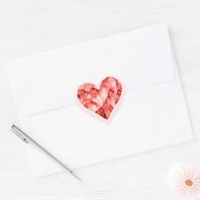 Adesivo Coração Vermelho  (Envelope)