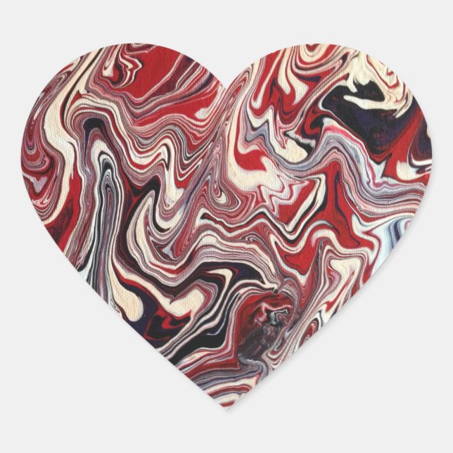 Adesivo Coração Vermelho, Branco, Roxo (Frente)