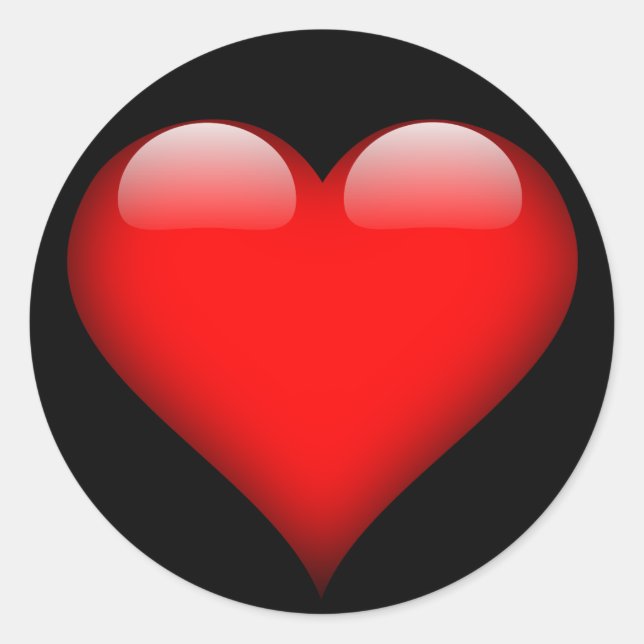 Adesivo Coração Vermelho brilhante, Dia de os namorados, P (Frente)