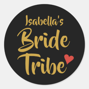 Adesivo Coração Vermelho de Tribo de Noiva Personalizada