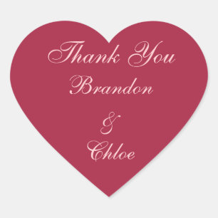 Adesivo Coração Vermelho do rubi, rosa e obrigado das pérolas voc