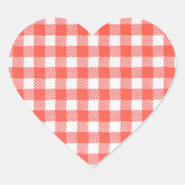 Adesivo Coração vermelho quadricula