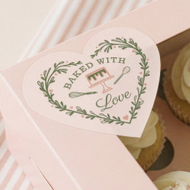 Adesivo Coração Vestido Com Uma padaria De Bolo Com Amor Whisk & C