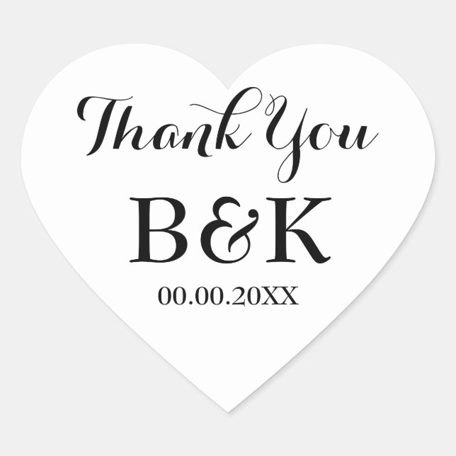 Adesivo Coração Vestidos de casamento de coração branco (Frente)