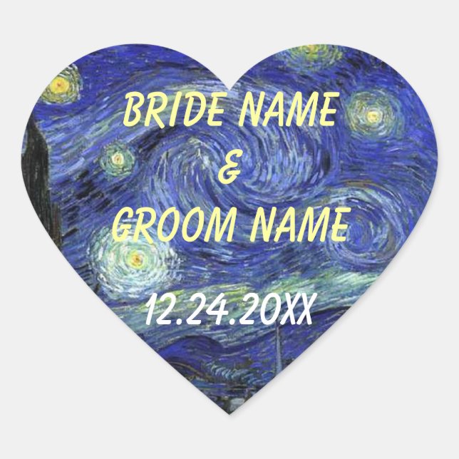 Adesivo Coração Vestidos de casamento. Starry Night (Frente)