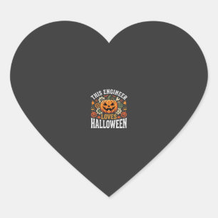 Adesivo Coração Vetor de Abóbora de Engenheiro de Halloween