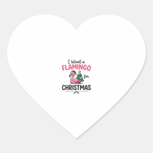 Adesivo Coração Vetor de Citação de Natal de Flamingo