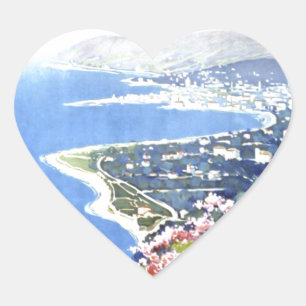 Adesivo Coração Viagem à Itália San Remo Vintage Europa