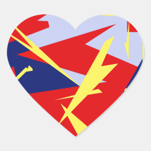 Adesivo Coração Vibes Positivos Vermelho Azul Branco