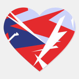 Adesivo Coração Vibes Positivos Vermelho Azul Branco