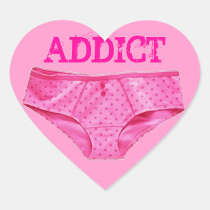 Adesivo Coração VICIADO COR-DE-ROSA do PANTY (etiqueta do coraçã