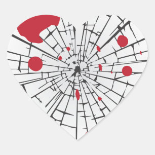 Adesivo Coração vidro estilhaçado