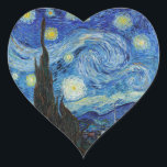 Adesivo Coração Vincent Van Gogh Starry Night Vintage Fine Art<br><div class="desc">Vincent Van Gogh Starry Night Vintage Bot Sticker</div>