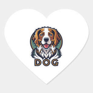 Adesivo Coração Vinheta Canina