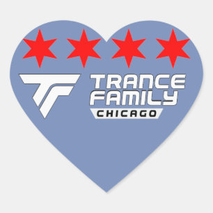 Adesivo Coração Vinheta cardíaca da família Trance Chicago Pára-ch
