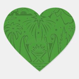 Adesivo Coração Vinheta cardíaca de Natal