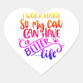 Adesivo Coração Vinheta cardíaca do amante do gato