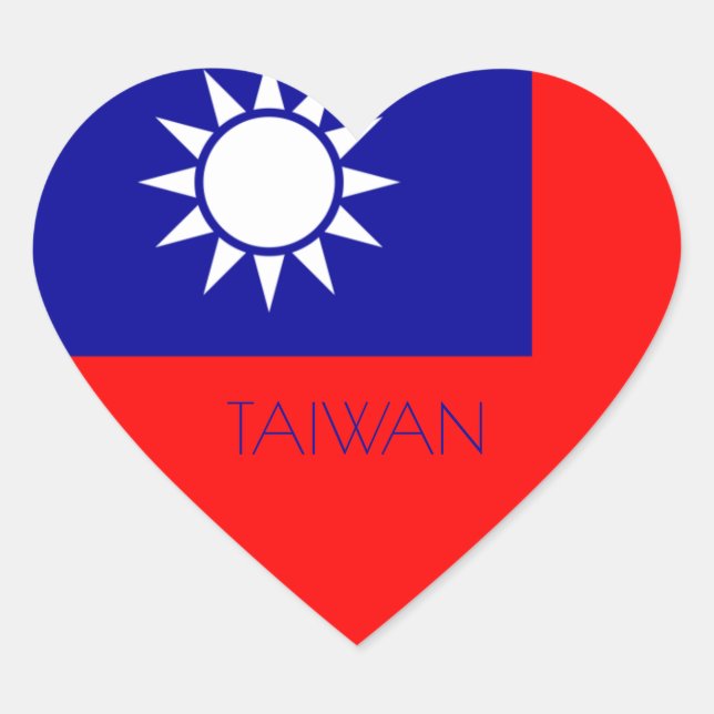 Adesivo Coração vinheta cardíaca taiwan flag (Frente)