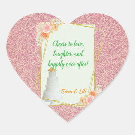 Adesivo Coração Vinheta de casamento