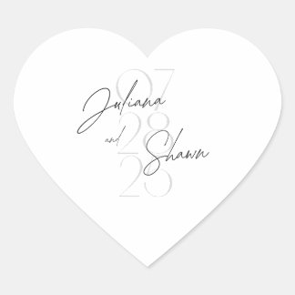 Adesivo Coração Vinheta de casamento