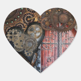 Adesivo Coração Vinheta de Casamento com Porta Steampunk Pocket Wa