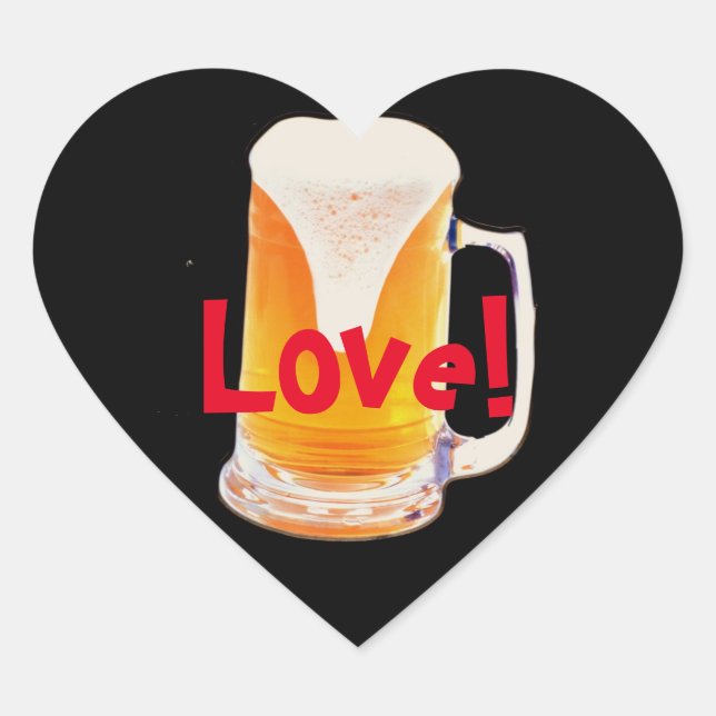 Adesivo Coração Vinheta de cerveja (Frente)
