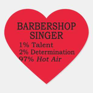Adesivo Coração Vinheta de Coração de Ar Quente da Barbershop Sing